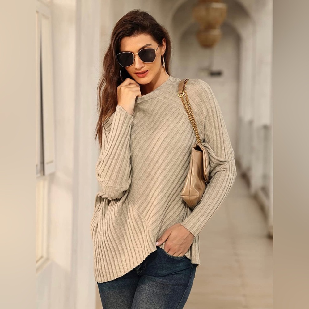 Women's Loose Turtleneck Oversize Long Pullover Sweater Dress